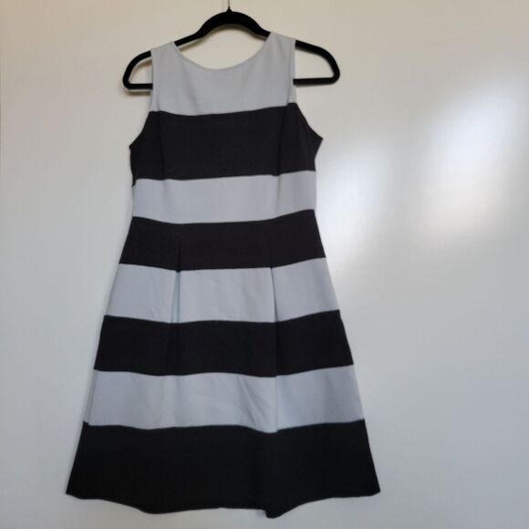 LOFT 6P BLACK BLUE COLOR BLOCK SHEATH STRETCH SLEEVELESS DRESS ANN 6 PETITE - Picture 8 of 9